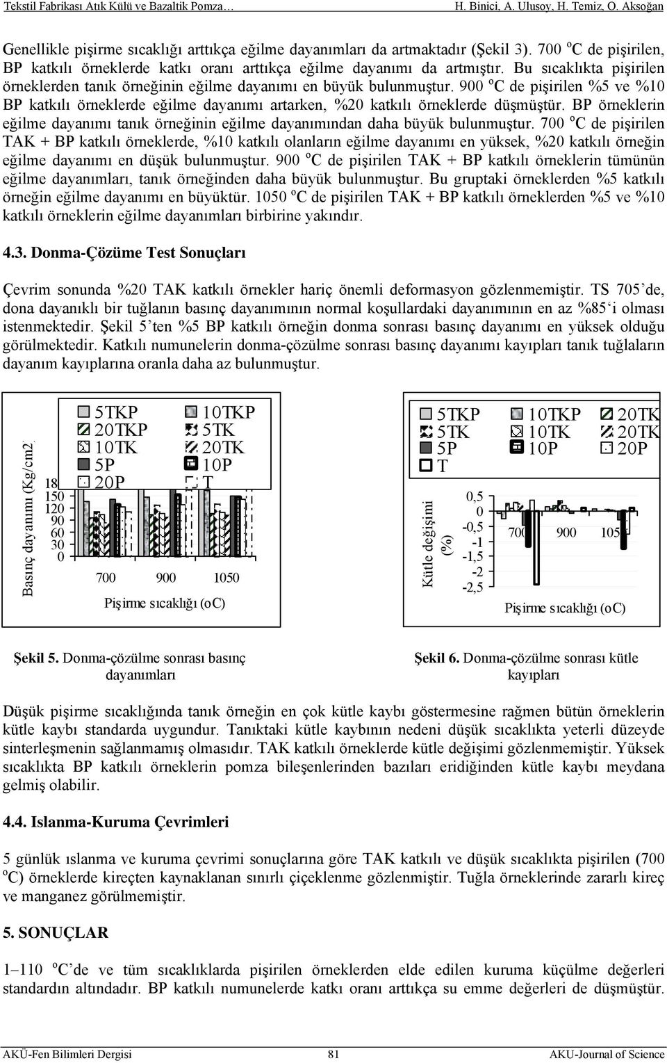 BP örneklerin eğilme dayanımı tanık örneğinin eğilme dayanımından daha büyük bulunmuştur.