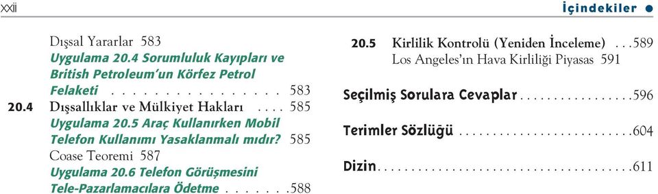 Telefon Görüşmesini Tele-Pazarlamacılara Ödetme.......588 İçindekiler 2.0..5. Kirlilik Kontrolü (Yeniden İnceleme).