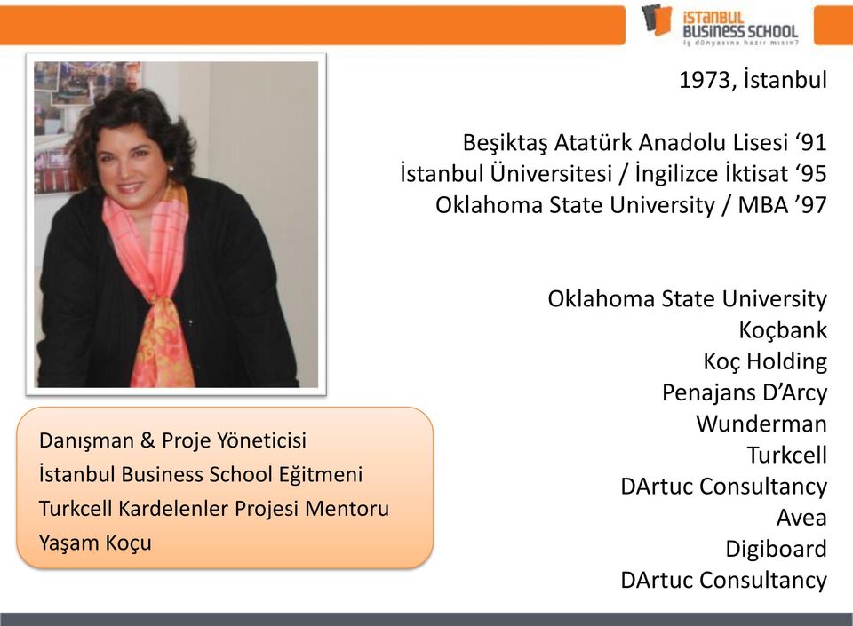 Eğitmeni Turkcell Kardelenler Projesi Mentoru Yaşam Koçu Oklahoma State University Koçbank