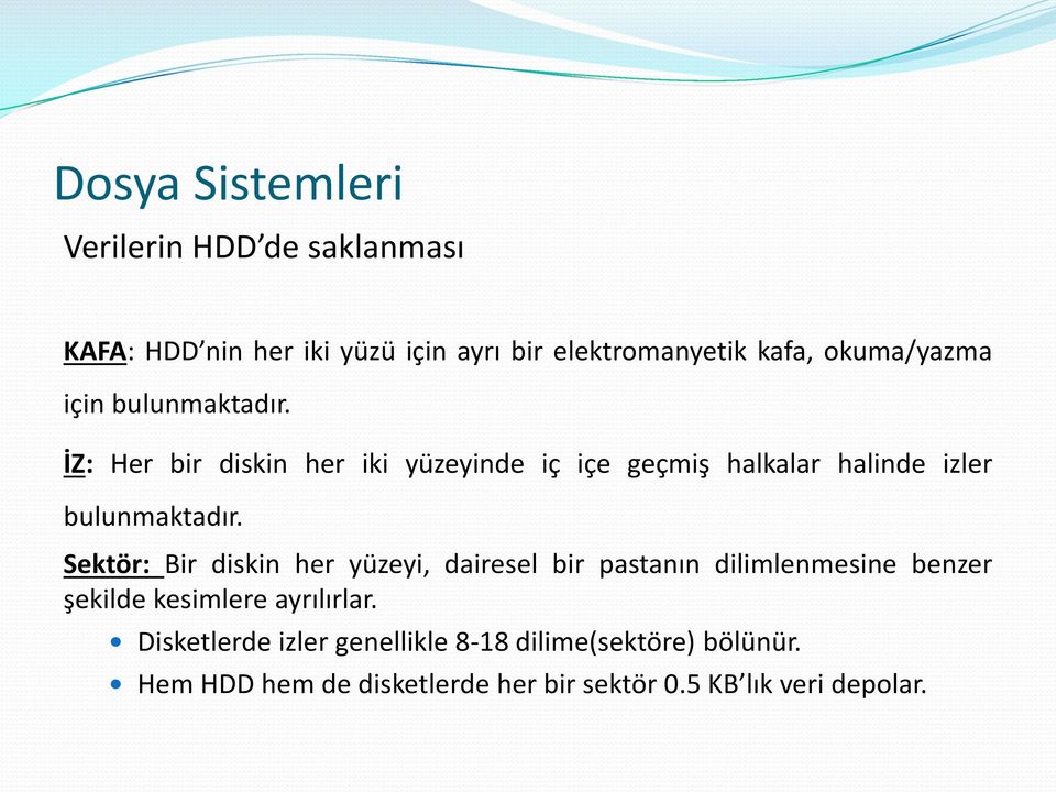 İZ: Her bir diskin her iki yüzeyinde iç içe geçmiş halkalar halinde izler bulunmaktadır.