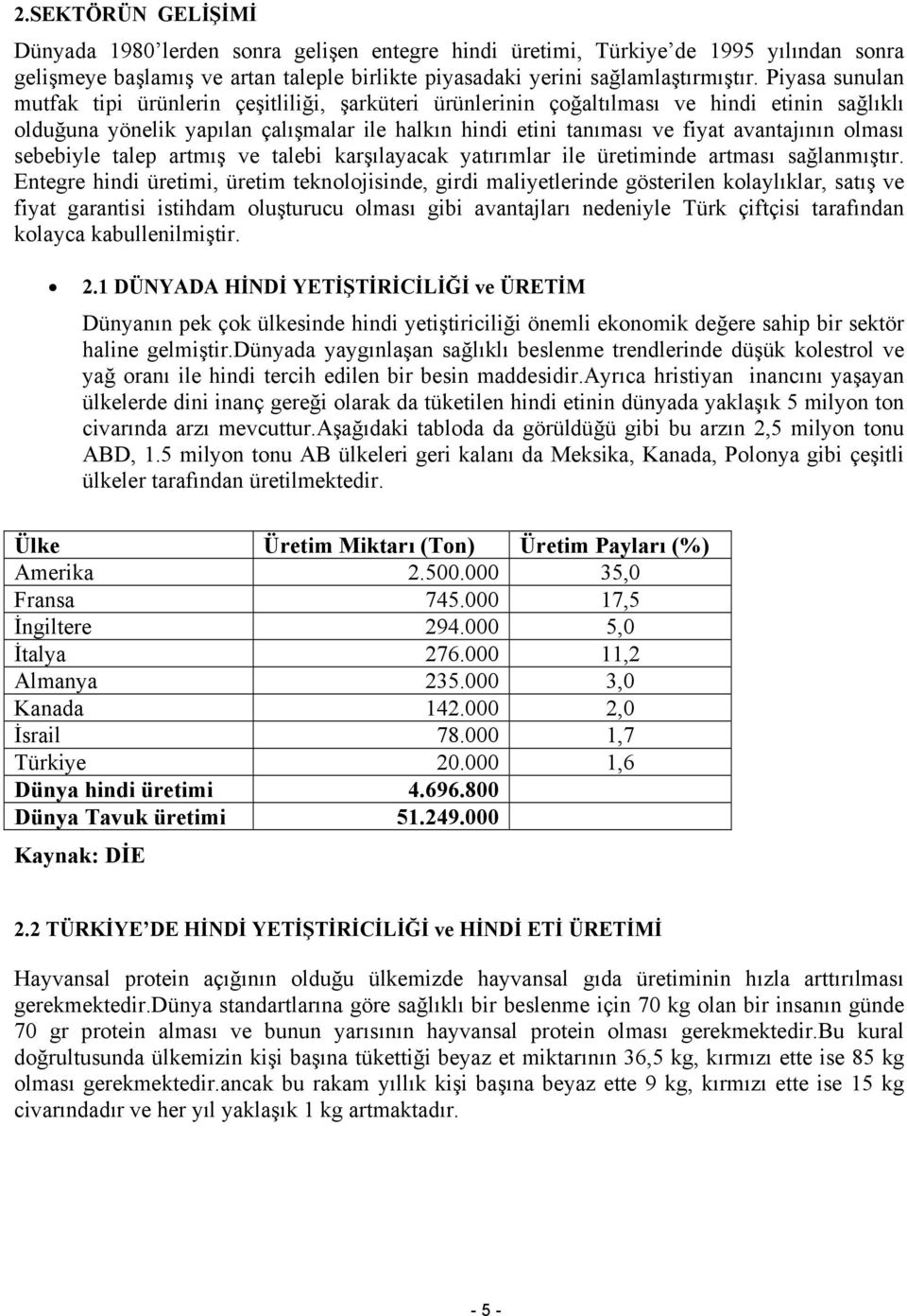 olması sebebiyle talep artmış ve talebi karşılayacak yatırımlar ile üretiminde artması sağlanmıştır.