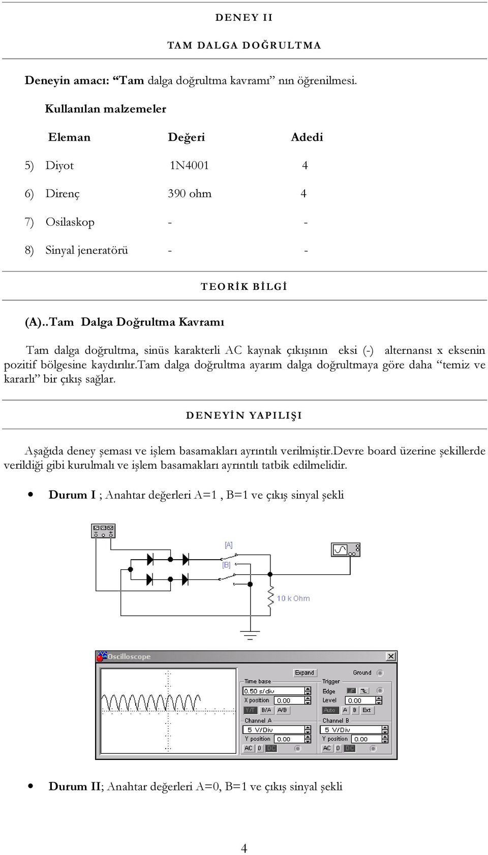 .Tam Dalga Doğrultma Kavramı Tam dalga doğrultma, sinüs karakterli AC kaynak çıkışının eksi (-) alternansı x eksenin pozitif bölgesine kaydırılır.