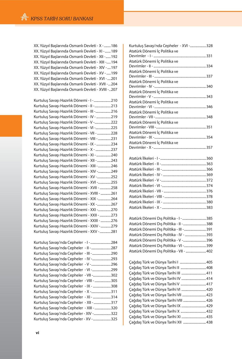 Yüzyıl Başlarında Osmanlı Devleti - XVII -...204 XX. Yüzyıl Başlarında Osmanlı Devleti - XVIII -..207 Kurtuluş Savaşı Hazırlık Dönemi - I -...210 Kurtuluş Savaşı Hazırlık Dönemi - II -.
