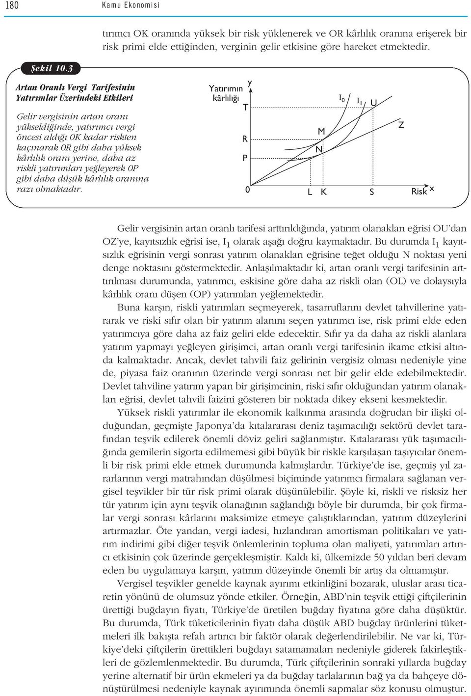 yerine, daha az riskli yat r mlar ye leyerek 0P gibi daha düflük kârl l k oran na raz olmaktad r.