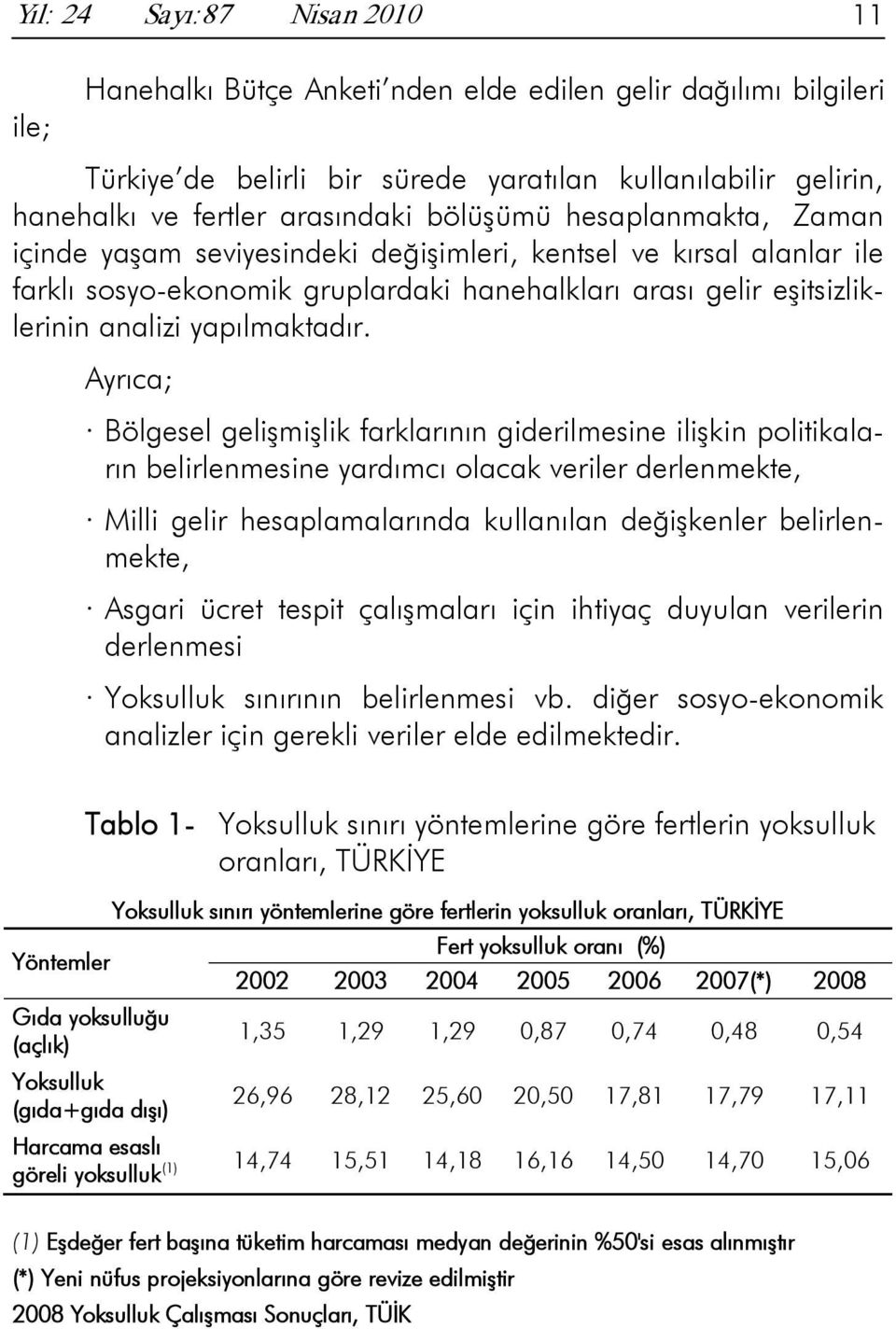 Ayrıca; Bölgesel gelişmişlik farklarının giderilmesine ilişkin politikaların belirlenmesine yardımcı olacak veriler derlenmekte, Milli gelir hesaplamalarında kullanılan değişkenler belirlenmekte,