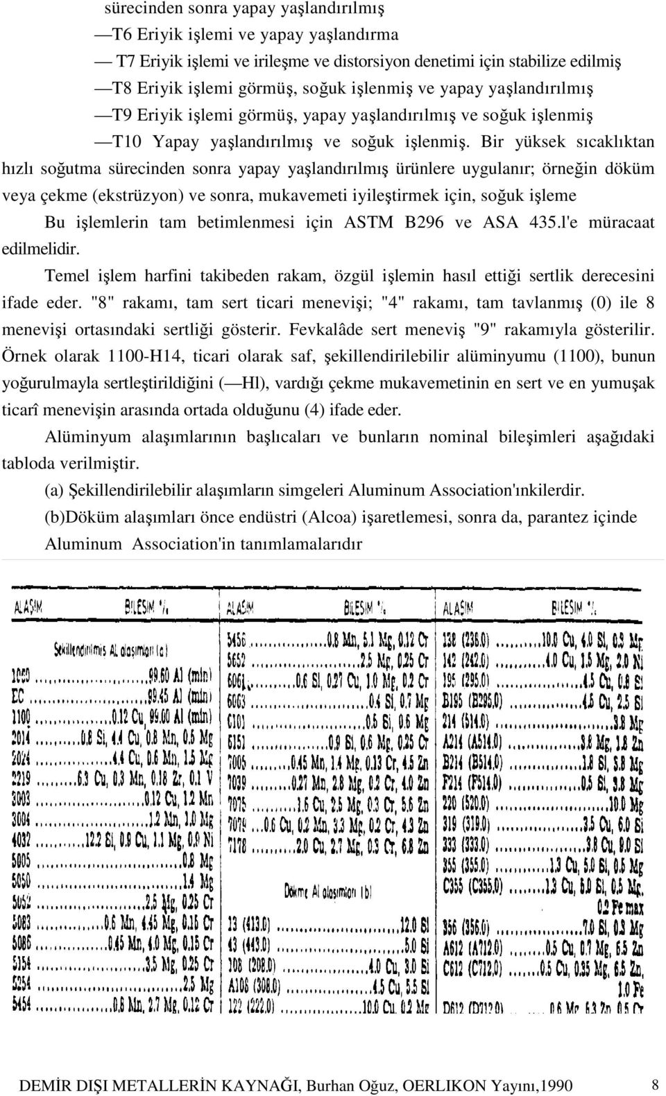 Bir yüksek sıcaklıktan hızlı soğutma sürecinden sonra yapay yaşlandırılmış ürünlere uygulanır; örneğin döküm veya çekme (ekstrüzyon) ve sonra, mukavemeti iyileştirmek için, soğuk işleme Bu işlemlerin