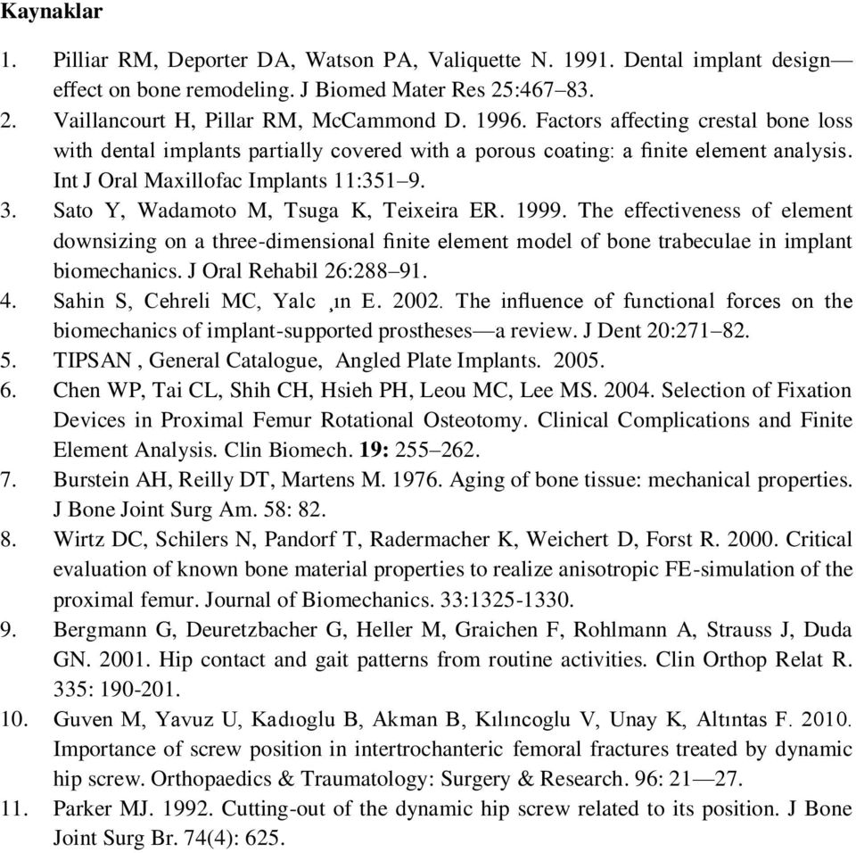 Sato Y, Wadamoto M, Tsuga K, Teixeira ER. 1999. The effectiveness of element downsizing on a three-dimensional finite element model of bone trabeculae in implant biomechanics.