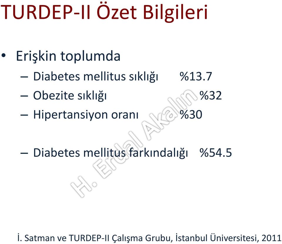 7 Obezite sıklığı %32 Hipertansiyon oranı %30 Diabetes