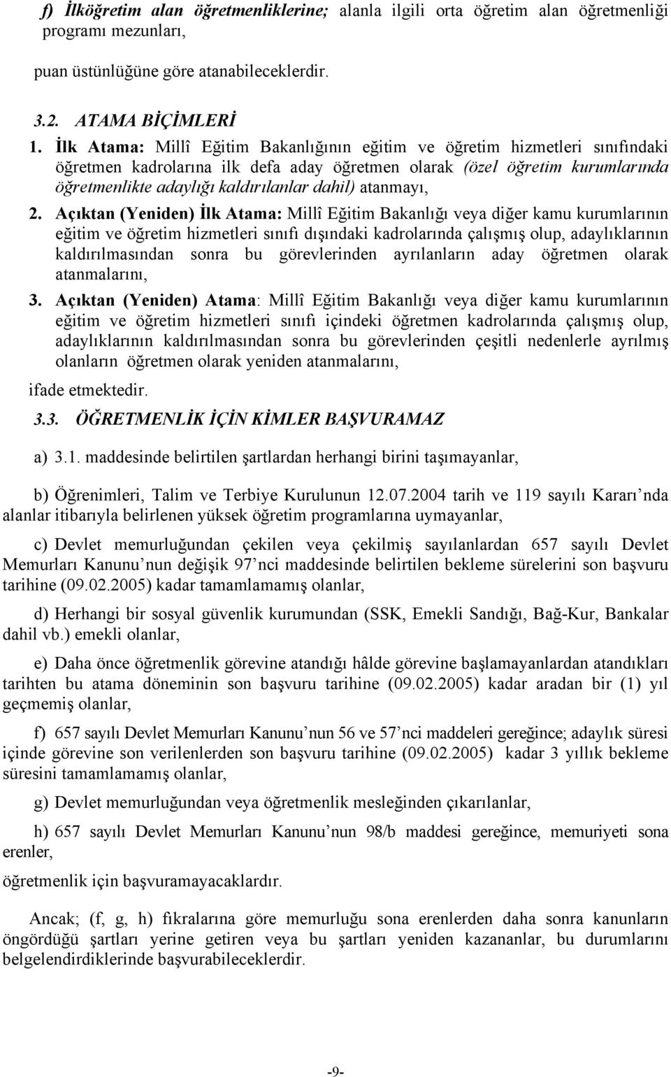 atanmayı, 2.