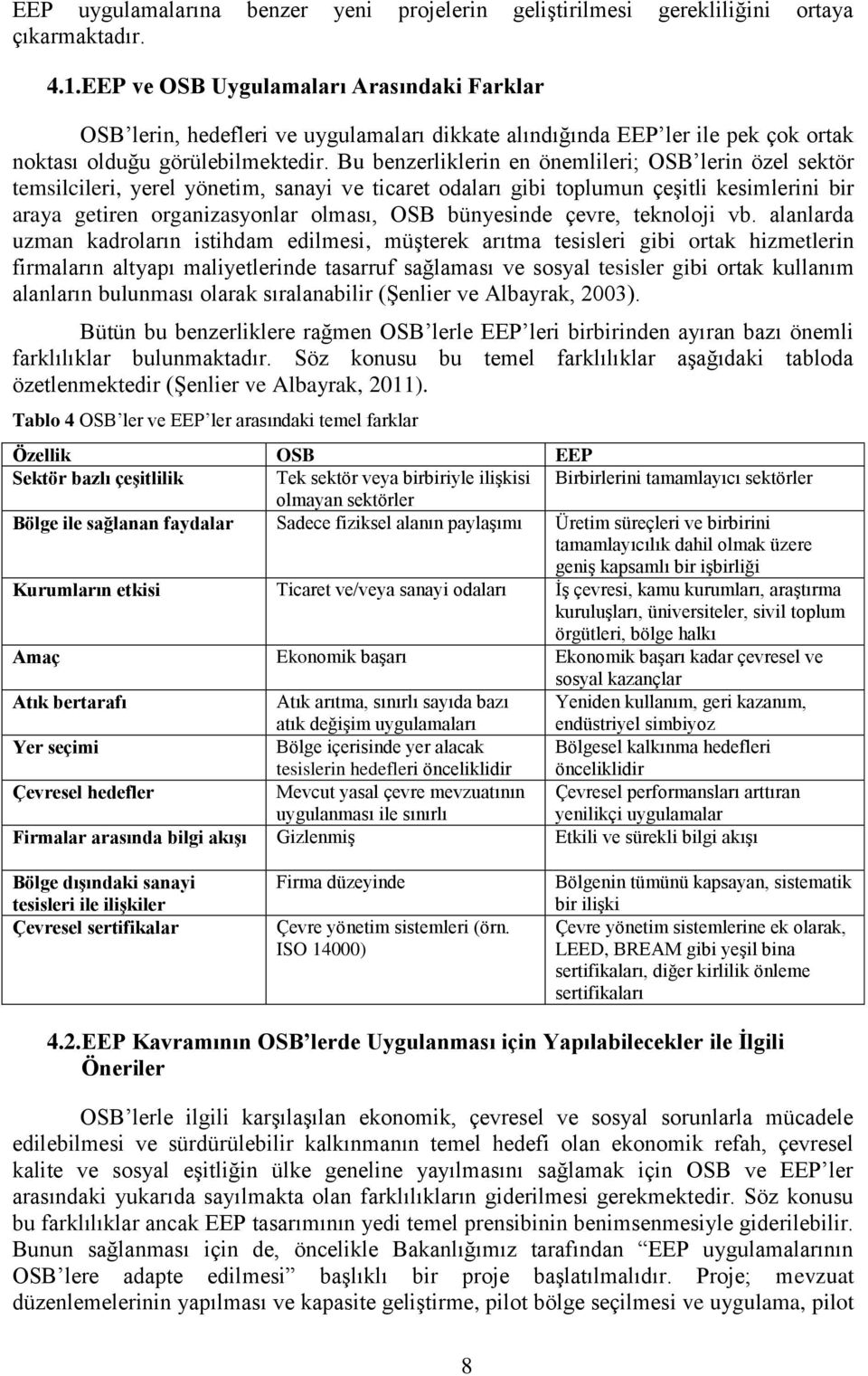 Bu benzerliklerin en önemlileri; OSB lerin özel sektör temsilcileri, yerel yönetim, sanayi ve ticaret odaları gibi toplumun çeşitli kesimlerini bir araya getiren organizasyonlar olması, OSB