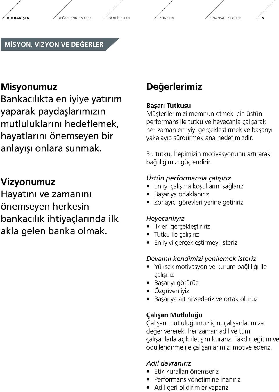 Değerlerimiz Başarı Tutkusu Müşterilerimizi memnun etmek için üstün performans ile tutku ve heyecanla çalışarak her zaman en iyiyi gerçekleştirmek ve başarıyı yakalayıp sürdürmek ana hedefimizdir.