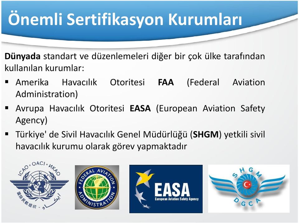 Administration) Avrupa Havacılık Otoritesi EASA (European Aviation Safety Agency)