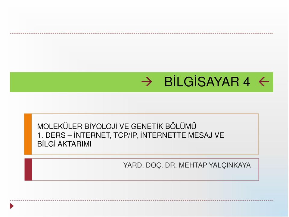 DERS İNTERNET, TCP/IP, İNTERNETTE