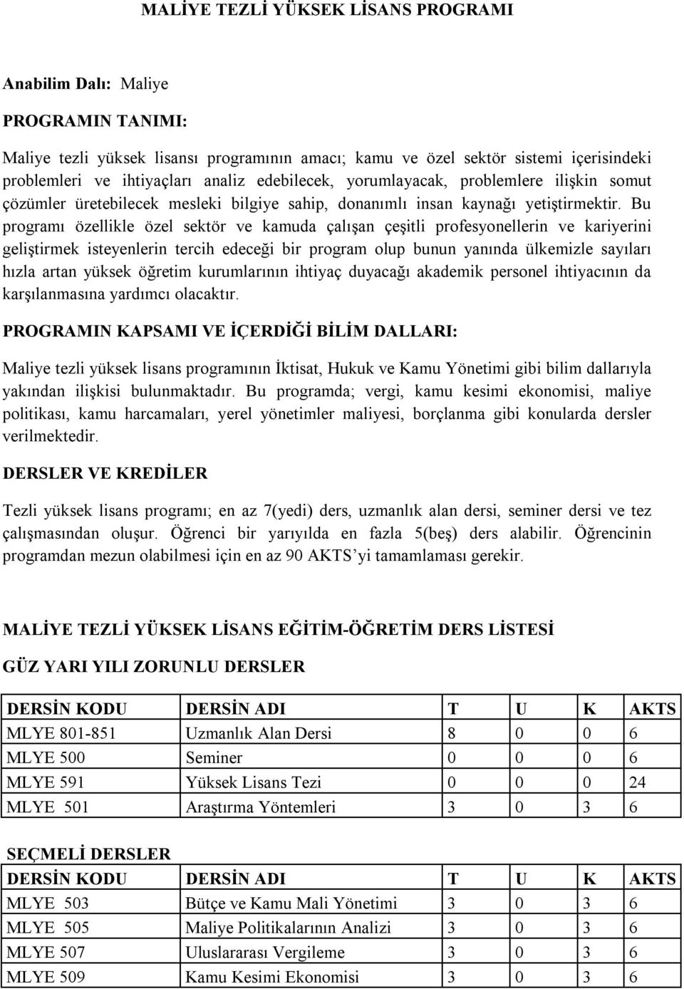 Bu programı özellikle özel sektör ve kamuda çalışan çeşitli profesyonellerin ve kariyerini geliştirmek isteyenlerin tercih edeceği bir program olup bunun yanında ülkemizle sayıları hızla artan yüksek