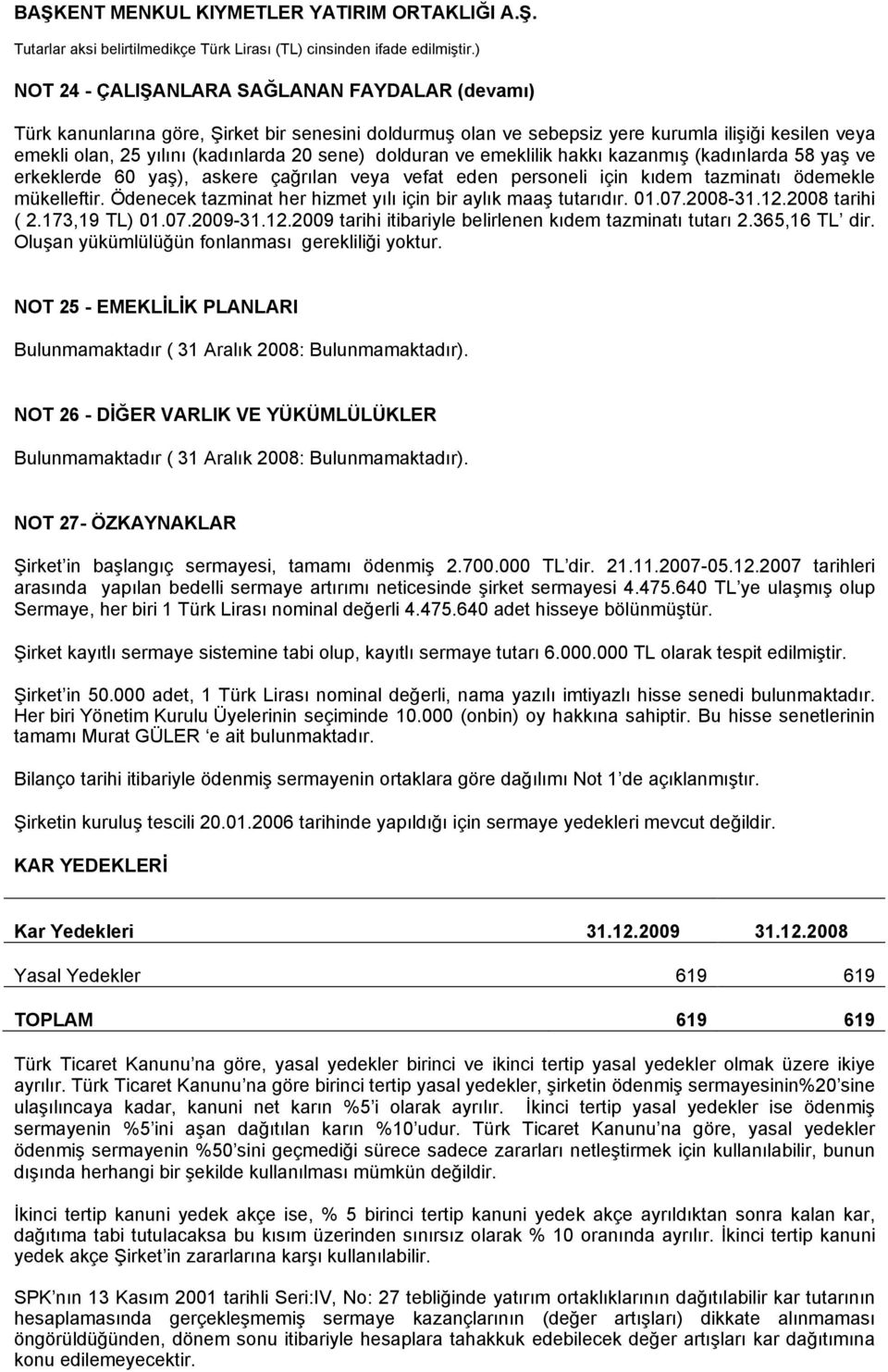 Ödenecek tazminat her hizmet yılı için bir aylık maaş tutarıdır. 01.07.2008-31.12.2008 tarihi ( 2.173,19 TL) 01.07.2009-31.12.2009 tarihi itibariyle belirlenen kıdem tazminatı tutarı 2.365,16 TL dir.