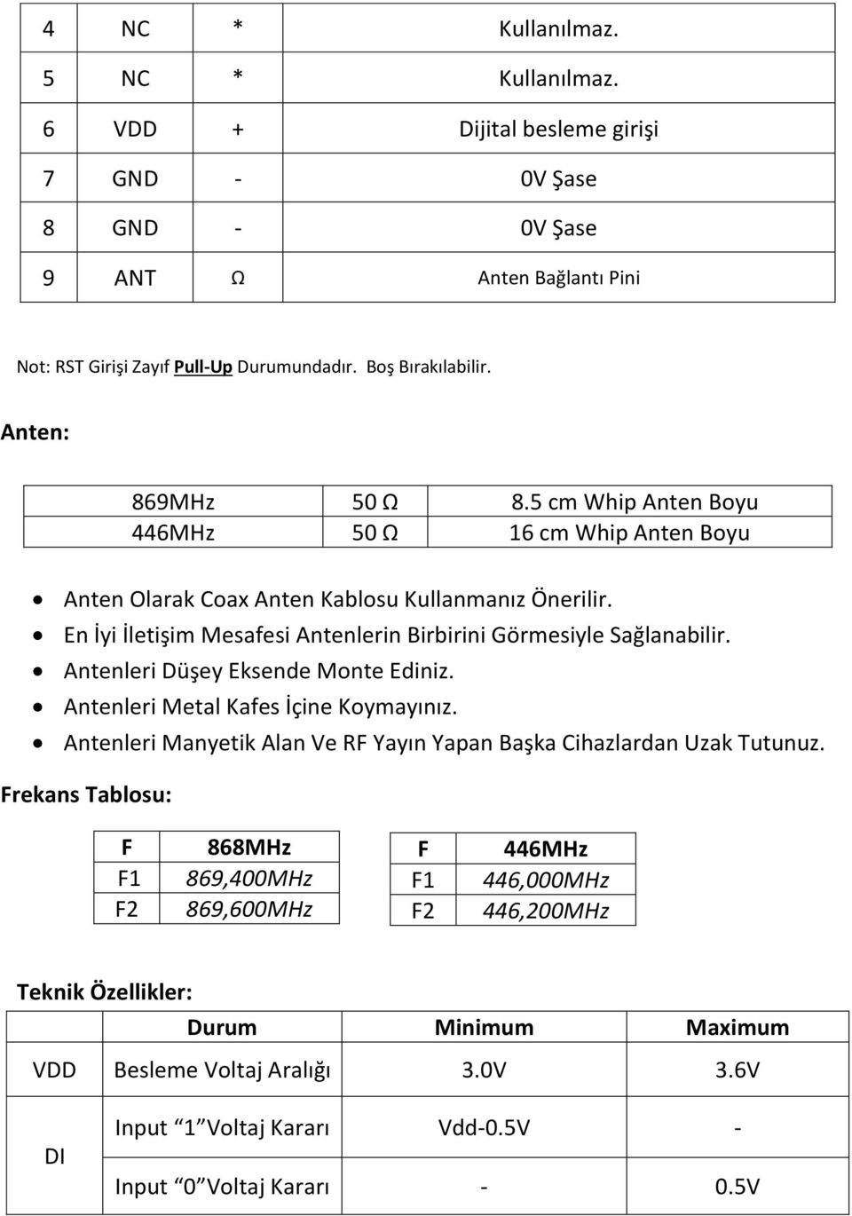 En İyi İletişi Mesafesi Antenlerin Birbirini Göresiyle Sağlanabilir. Antenleri Düşey Eksende Monte Ediniz. Antenleri Metal Kafes İçine Koyayınız.