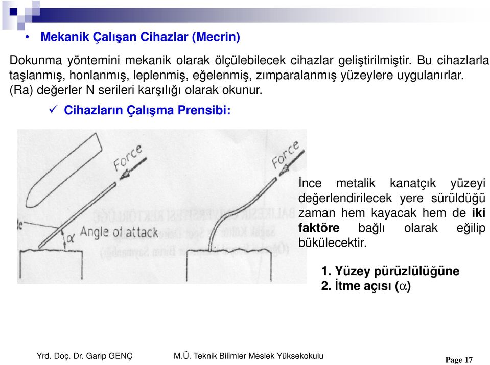 (Ra) değerler N serileri karşılığı olarak okunur.