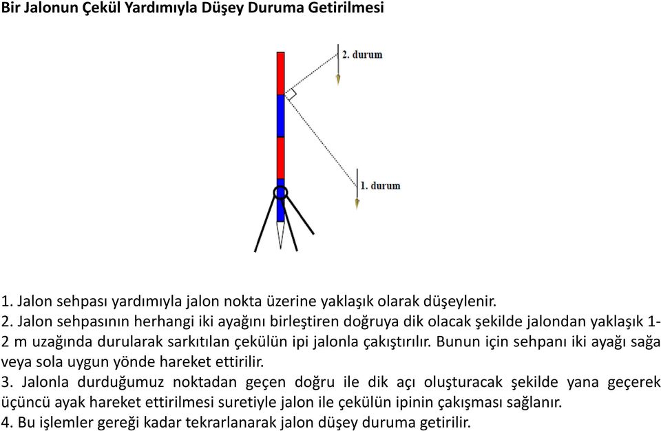 çakıştırılır. Bunun için sehpanı iki ayağı sağa veya sola uygun yönde hareket ettirilir. 3.