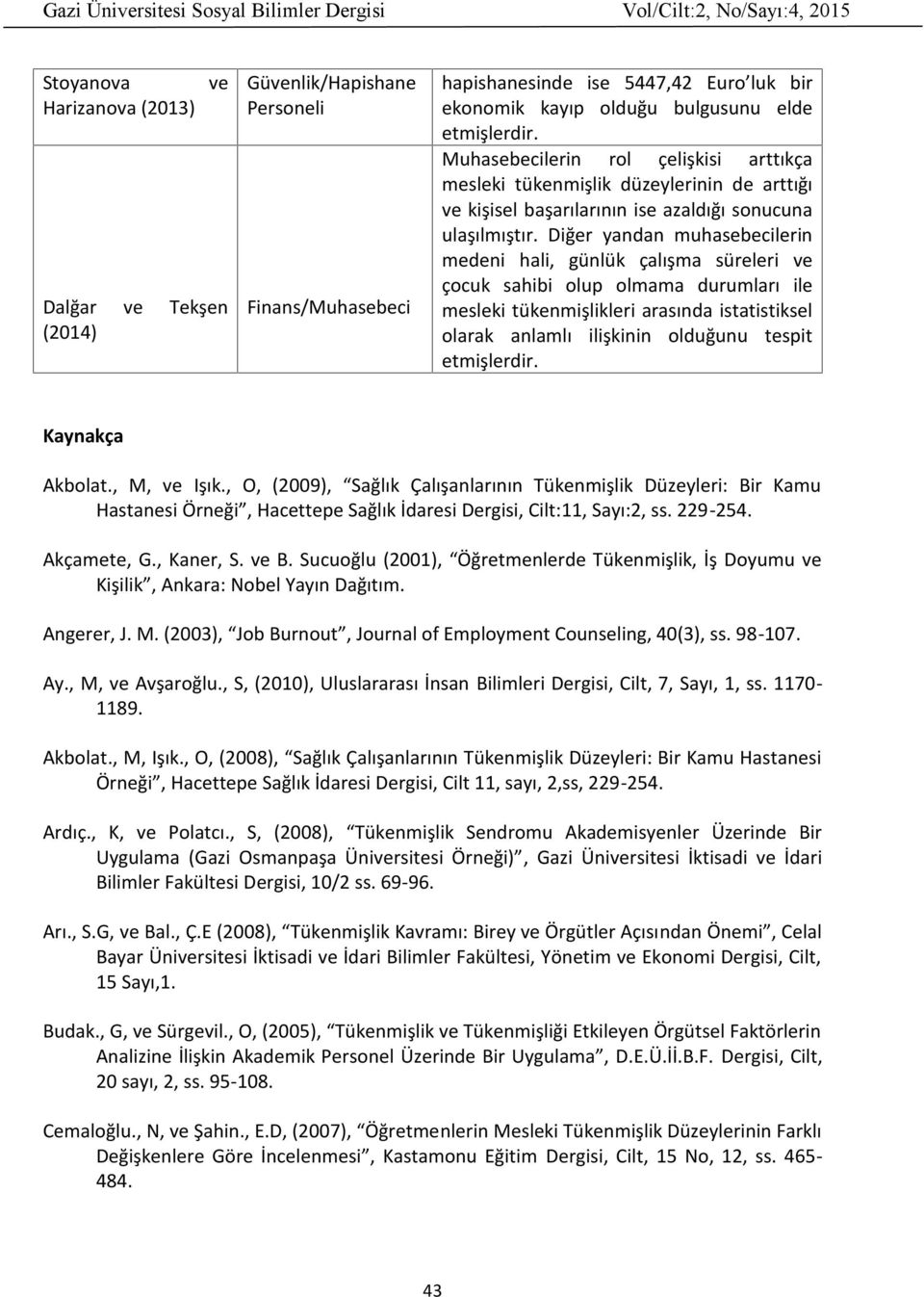 Diğer yandan muhasebecilerin medeni hali, günlük çalışma süreleri ve çocuk sahibi olup olmama durumları ile mesleki tükenmişlikleri arasında istatistiksel olarak anlamlı ilişkinin olduğunu tespit