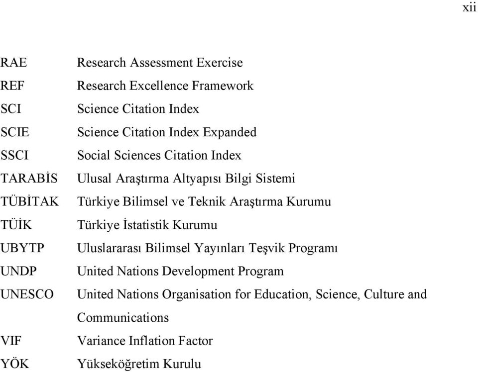 Bilimsel ve Teknik Araştırma Kurumu Türkiye İstatistik Kurumu Uluslararası Bilimsel Yayınları Teşvik Programı United Nations