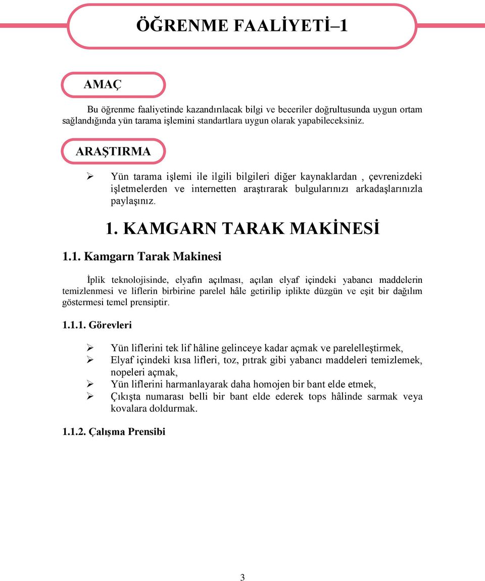 KAMGARN TARAK MAKİNESİ 1.