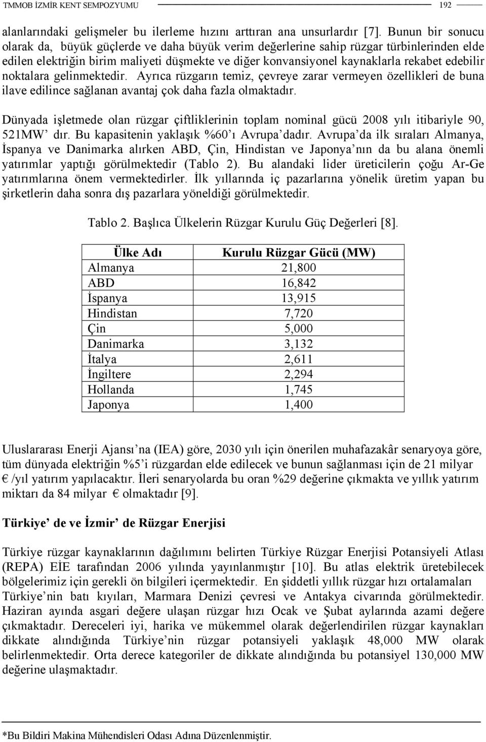 edebilir noktalara gelinmektedir. Ayrıca rüzgarın temiz, çevreye zarar vermeyen özellikleri de buna ilave edilince sağlanan avantaj çok daha fazla olmaktadır.