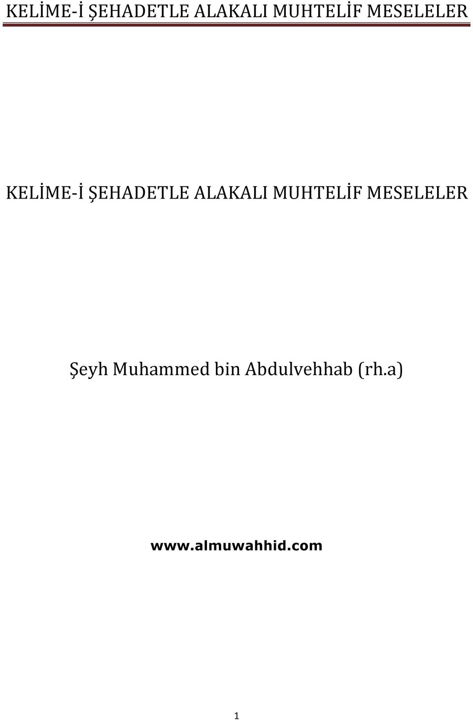 MESELELER Şeyh Muhammed