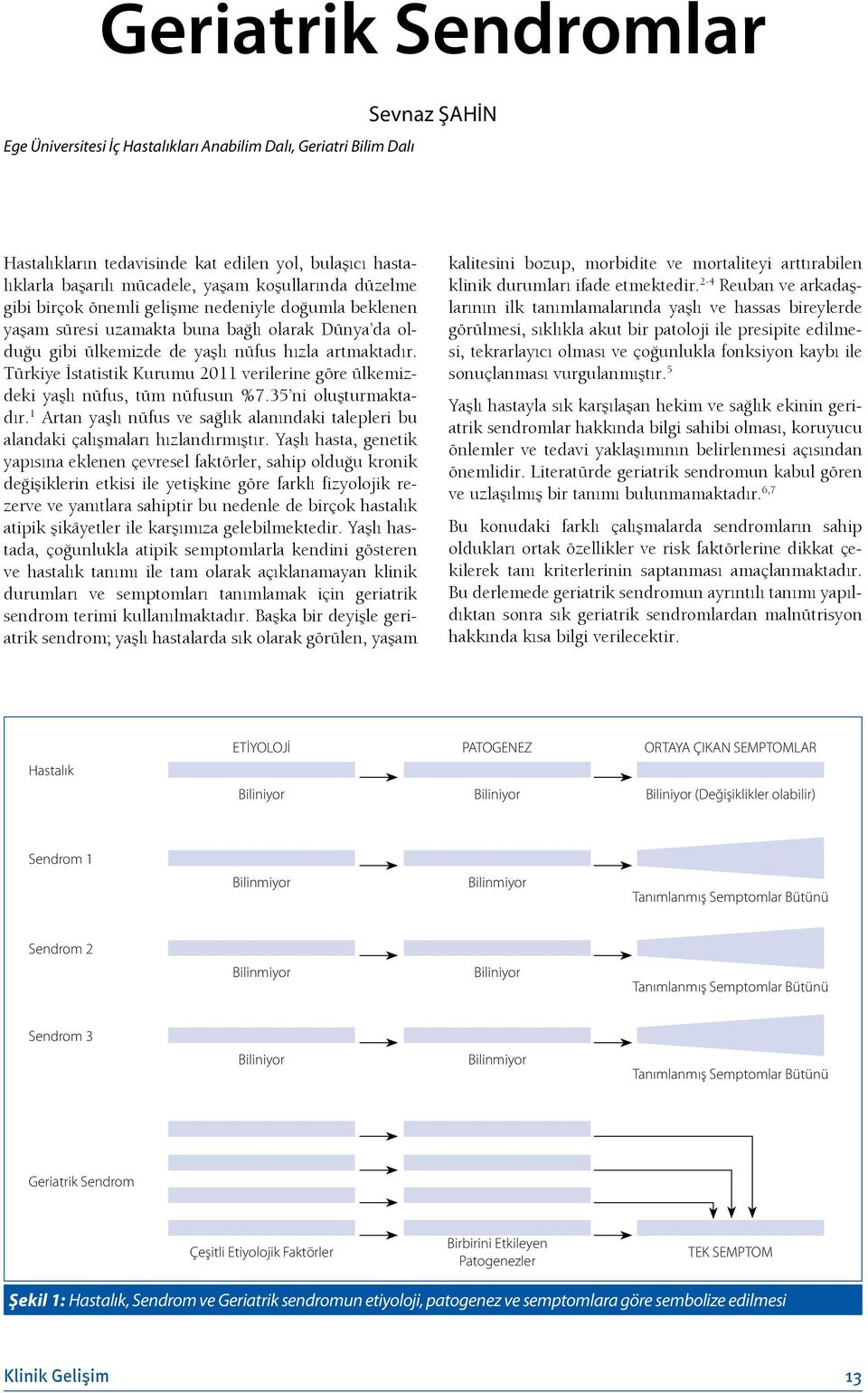 Türkiye İstatistik Kurumu 2011 verilerine göre ülkemizdeki yaşlı nüfus, tüm nüfusun %7.35 ni oluşturmaktadır.