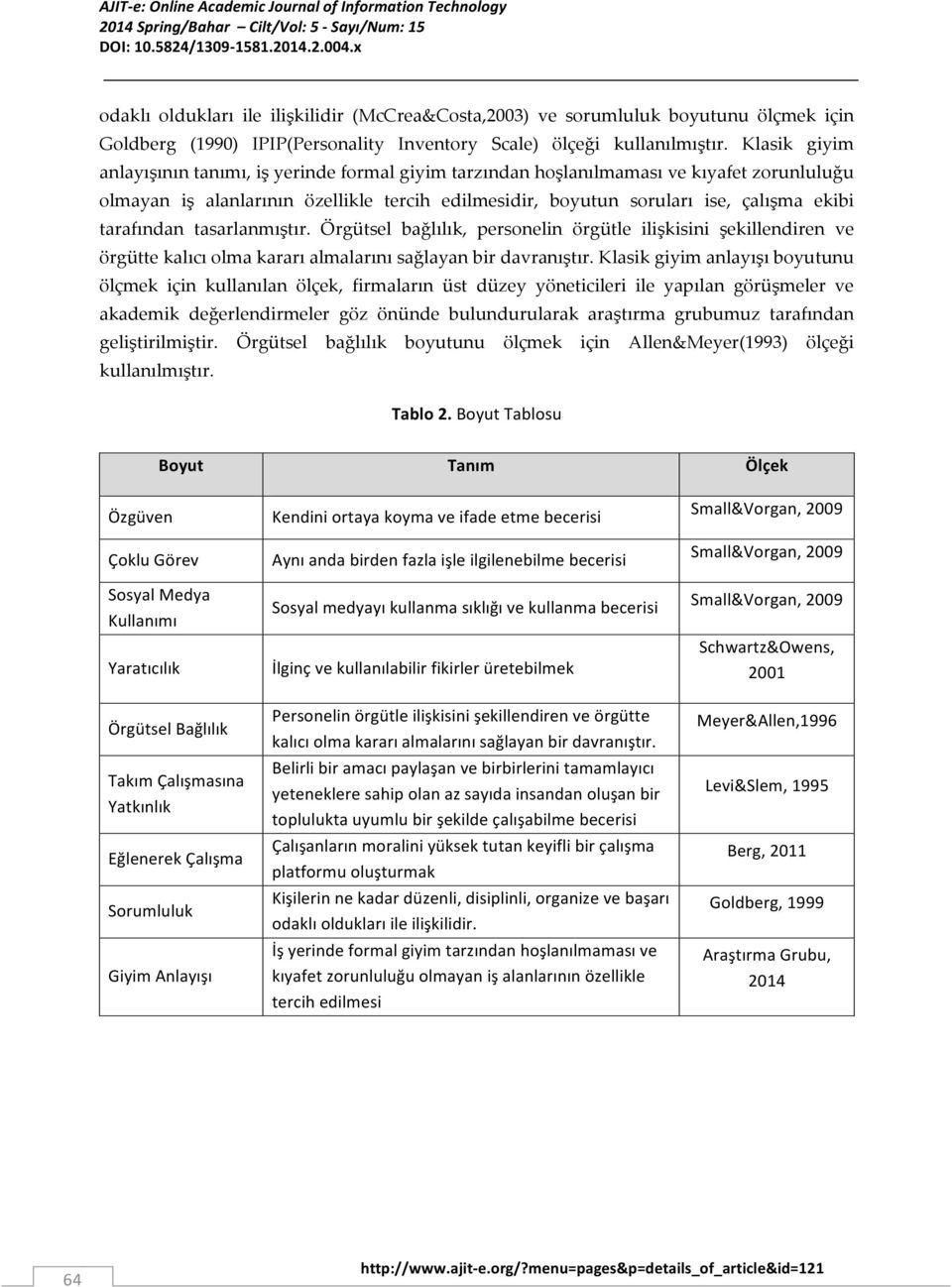 tarafından tasarlanmıştır. Örgütsel bağlılık, personelin örgütle ilişkisini şekillendiren ve örgütte kalıcı olma kararı almalarını sağlayan bir davranıştır.