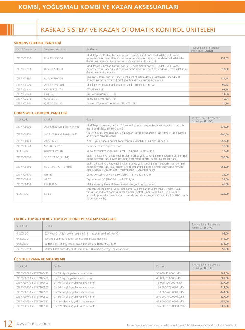 143/101 ısıtma devresi+1 adet direkt pompalı ısıtma devresi+1 adet boyler devresi+1 adet solar 252,52 devresi kontrolü ve 1 adet soğutma devresi kontrolü yapabilir. ZT37102880 RVS 63.