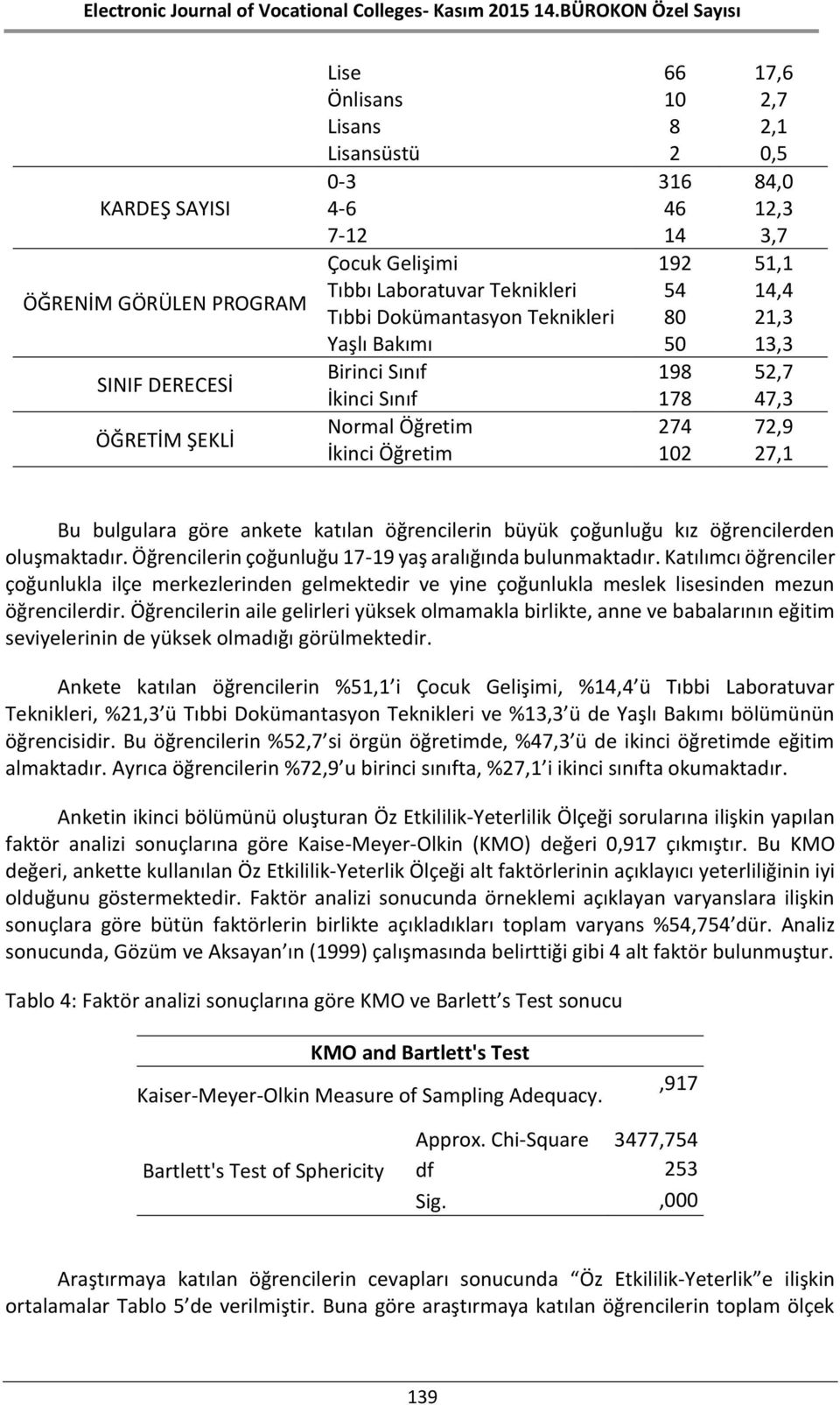 göre ankete katılan öğrencilerin büyük çoğunluğu kız öğrencilerden oluşmaktadır. Öğrencilerin çoğunluğu 17-19 yaş aralığında bulunmaktadır.