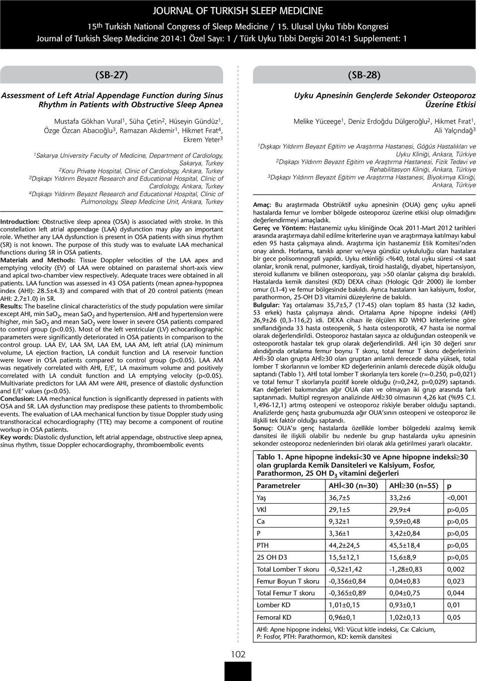 Dışkapı Yıldırım Beyazıt Research and Educational Hospital, Clinic of Cardiology, Ankara, Turkey 4 Dışkapı Yıldırım Beyazıt Research and Educational Hospital, Clinic of Pulmonology, Sleep Medicine