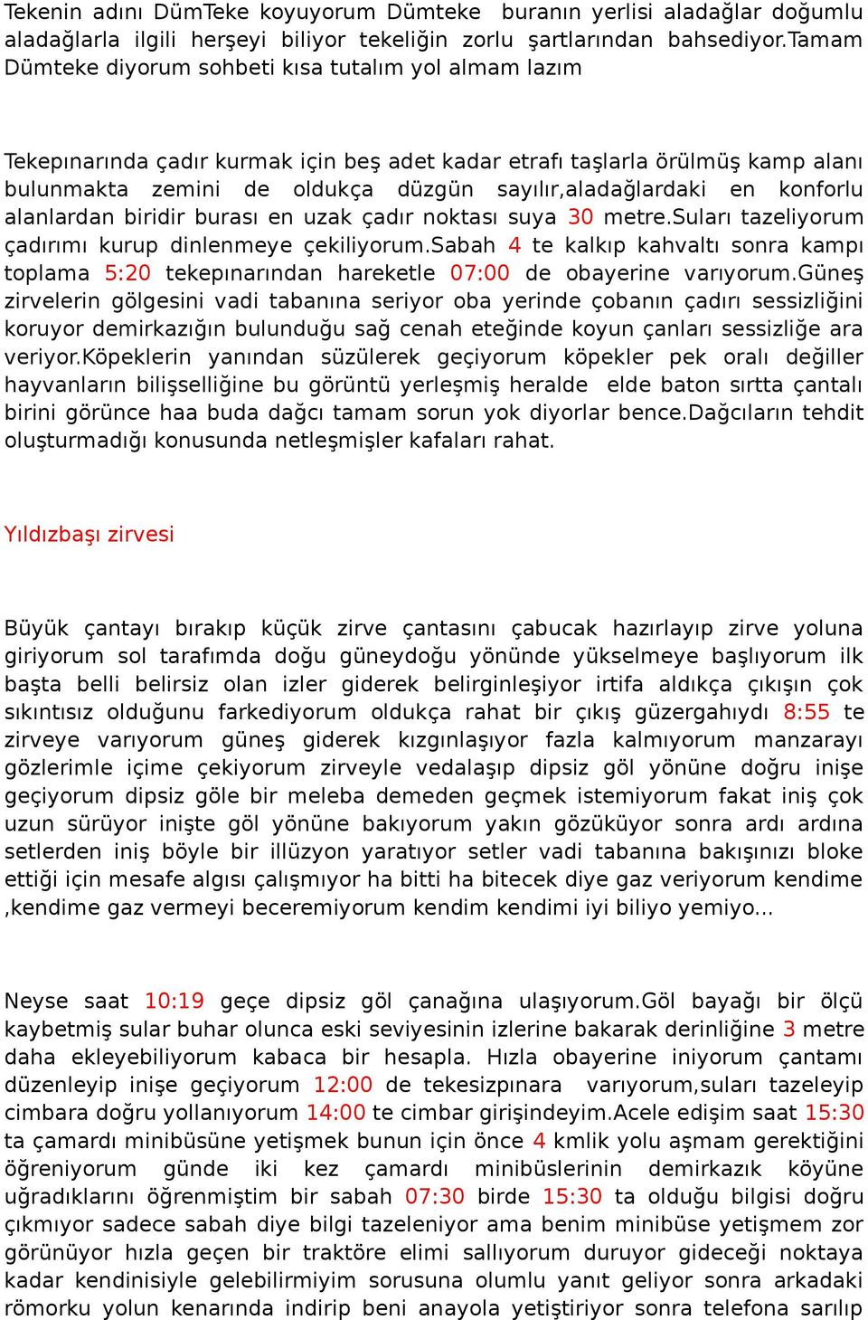 en konforlu alanlardan biridir burası en uzak çadır noktası suya 30 metre.suları tazeliyorum çadırımı kurup dinlenmeye çekiliyorum.