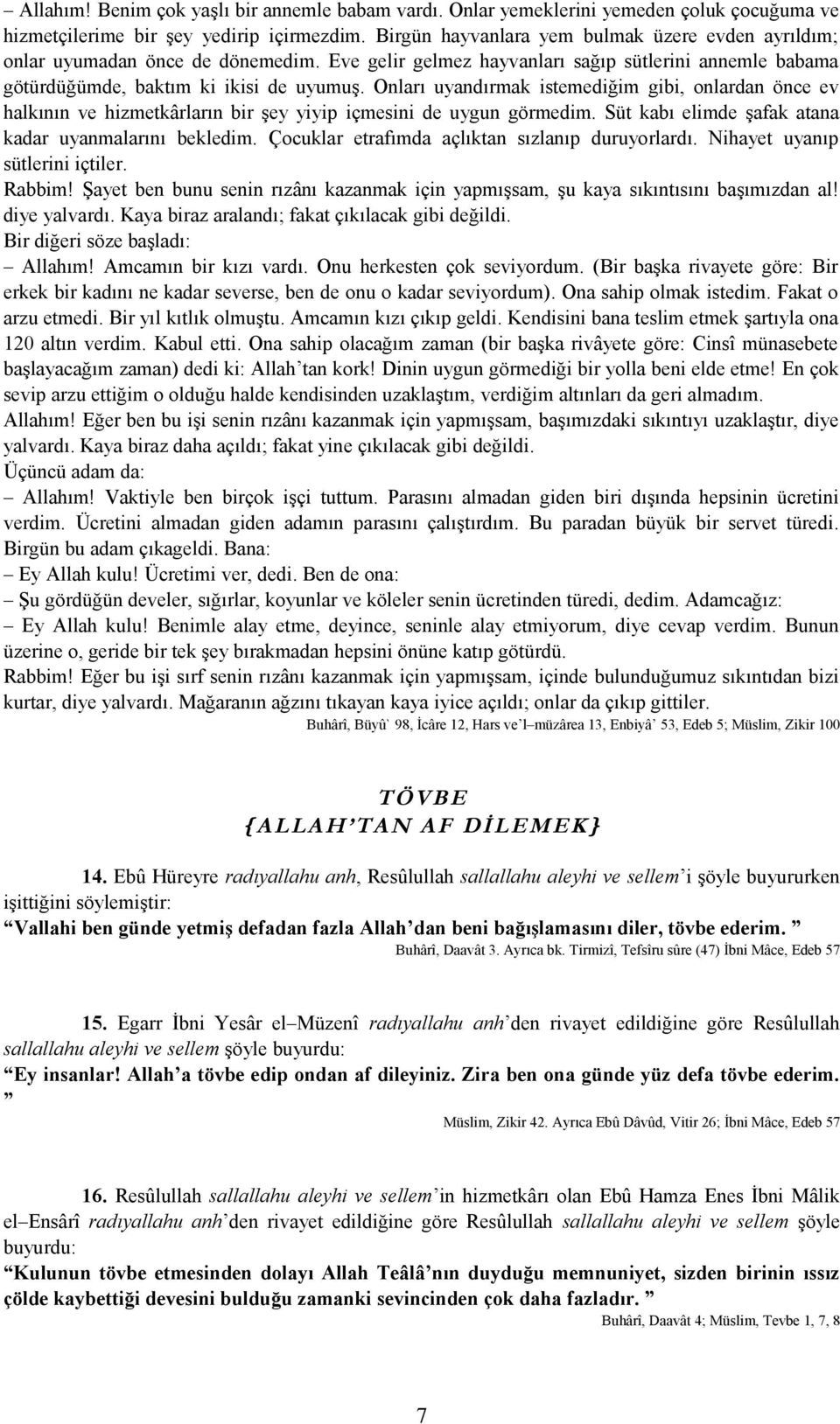 Onları uyandırmak istemediğim gibi, onlardan önce ev halkının ve hizmetkârların bir şey yiyip içmesini de uygun görmedim. Süt kabı elimde şafak atana kadar uyanmalarını bekledim.