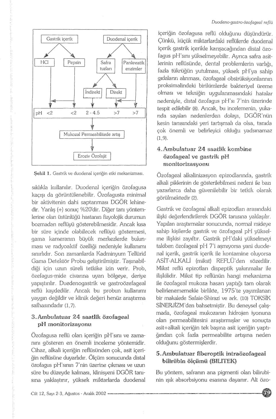 Ayrıca safra asitlerinin reflüsünde, dental problemierin varlığı, fazla tükrüğün yutulması, yüksek ph'ya sahip gıdaların alınması, özofageal obstrüksiyonlannın proksimalincieki birikimlerde