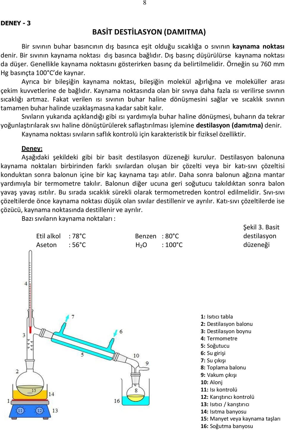 Ayrıca bir bileşiğin kaynama noktası, bileşiğin molekül ağırlığına ve moleküller arası çekim kuvvetlerine de bağlıdır.