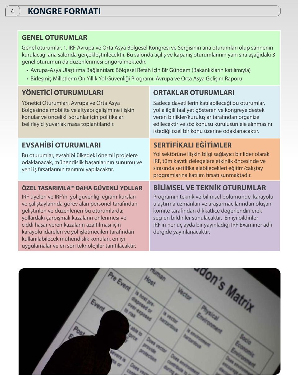 Avrupa-Asya Ulaştırma Bağlantıları: Bölgesel Refah için Bir Gündem (Bakanlıkların katılımıyla) Birleşmiş Milletlerin On Yıllık Yol Güvenliği Programı: Avrupa ve Orta Asya Gelişim Raporu YÖNETİCİ