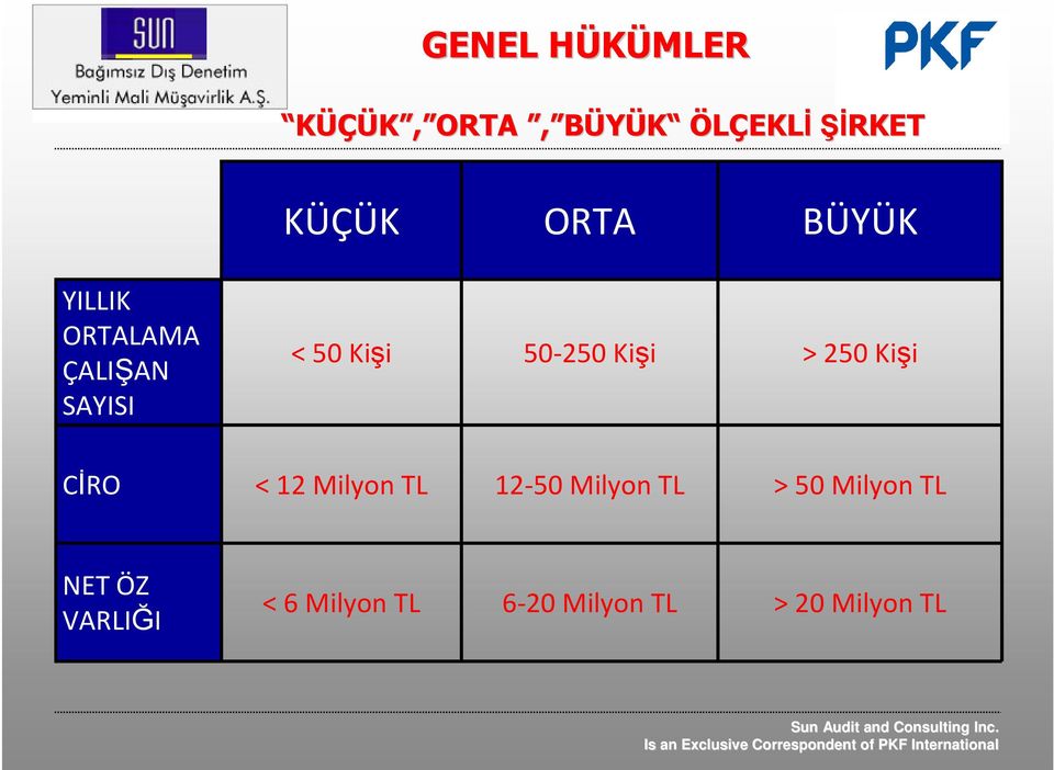 > 250 Kişi CĐRO < 12 Milyon TL 12-50 Milyon TL > 50 Milyon