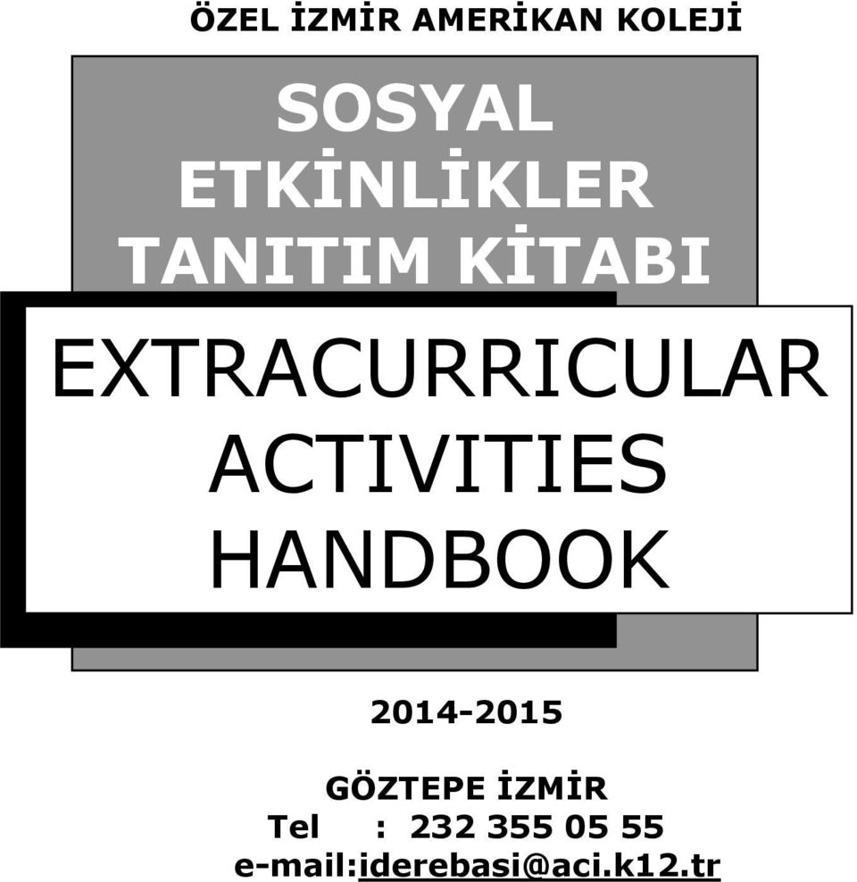 EXTRACURRICULAR ACTIVITIES HANDBOOK