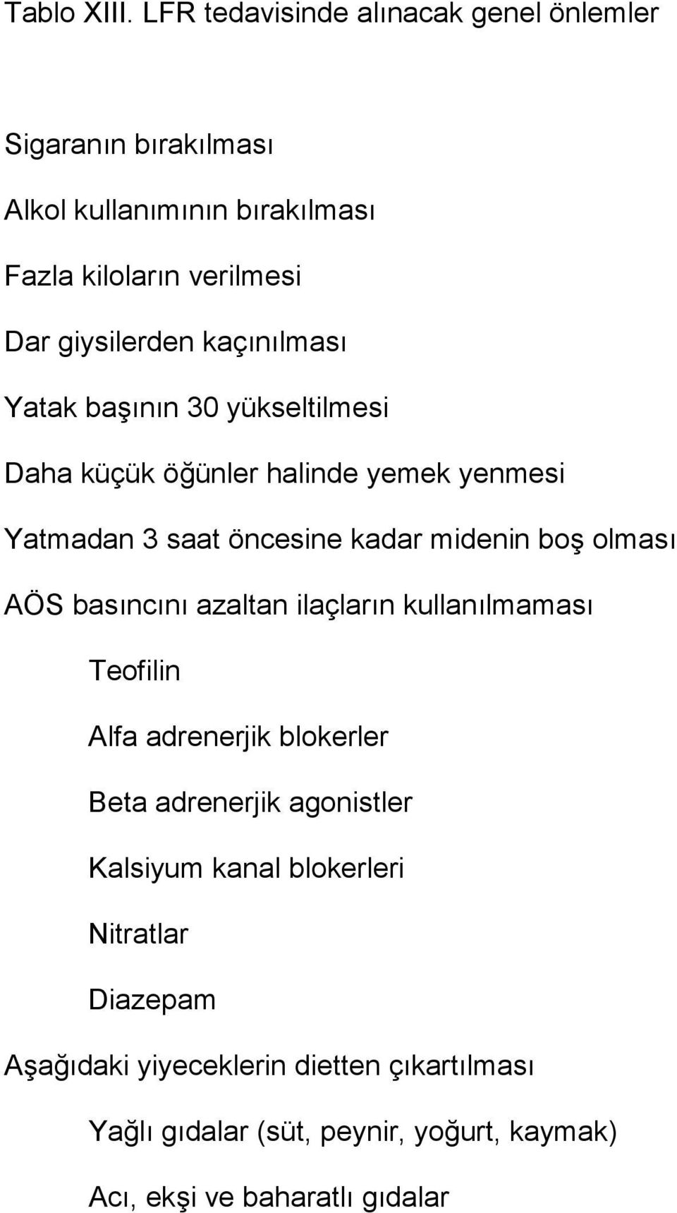 kaç$n$lmas$ Yatak ba9$n$n 30 yükseltilmesi Daha küçük ö4ünler halinde yemek yenmesi Yatmadan 3 saat öncesine kadar midenin bo9 olmas$ AÖS