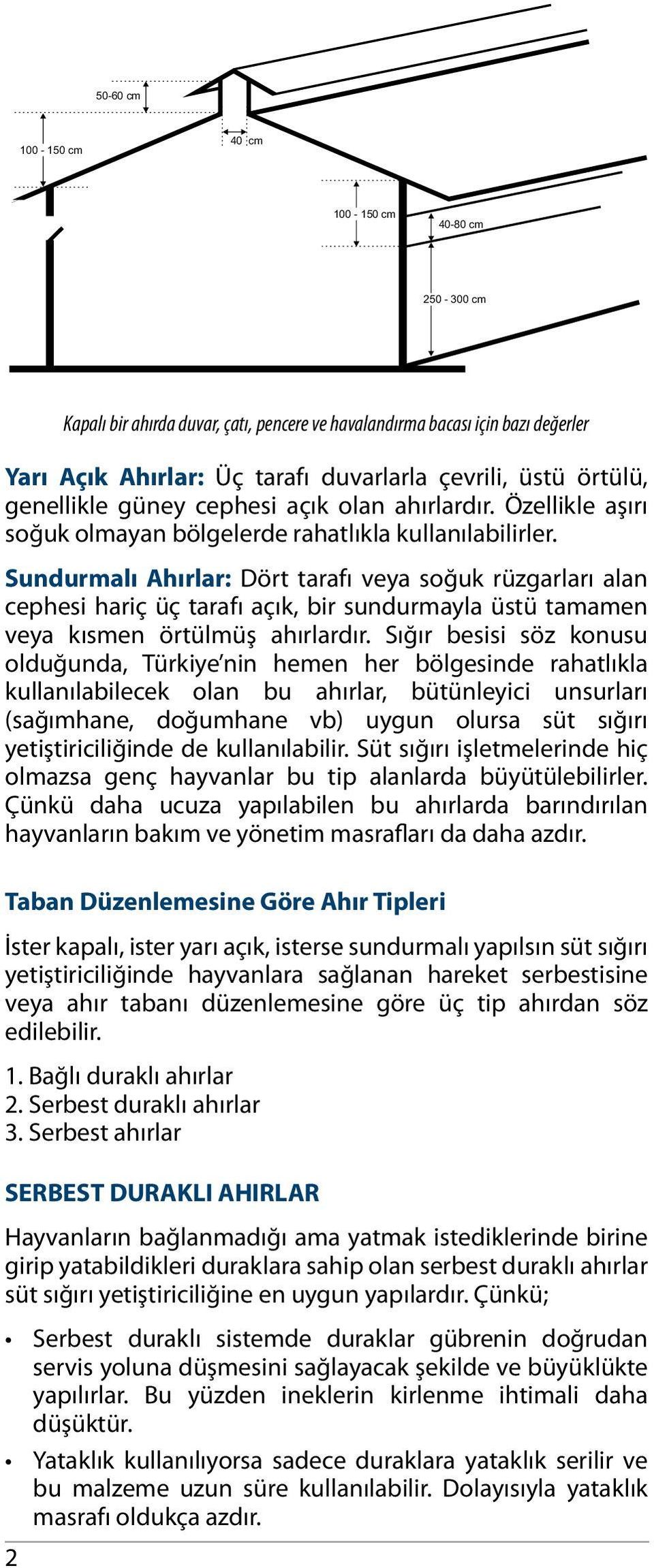 Sundurmalı Ahırlar: Dört tarafı veya soğuk rüzgarları alan cephesi hariç üç tarafı açık, bir sundurmayla üstü tamamen veya kısmen örtülmüş ahırlardır.