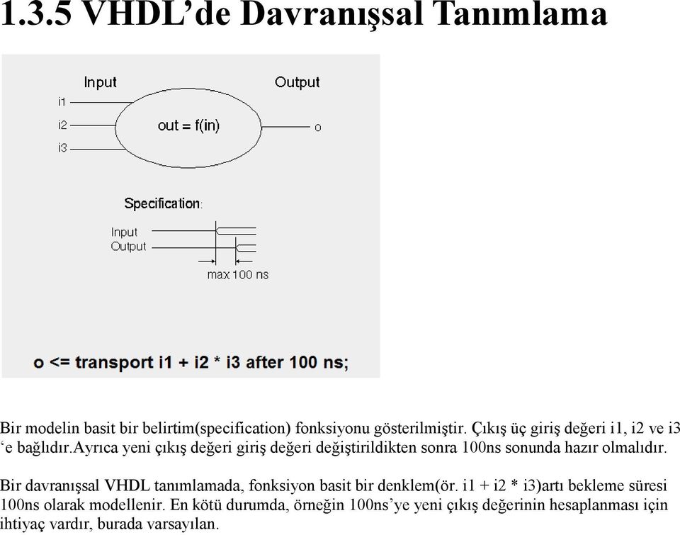 ayrıca yeni çıkış değeri giriş değeri değiştirildikten sonra 100ns sonunda hazır olmalıdır.