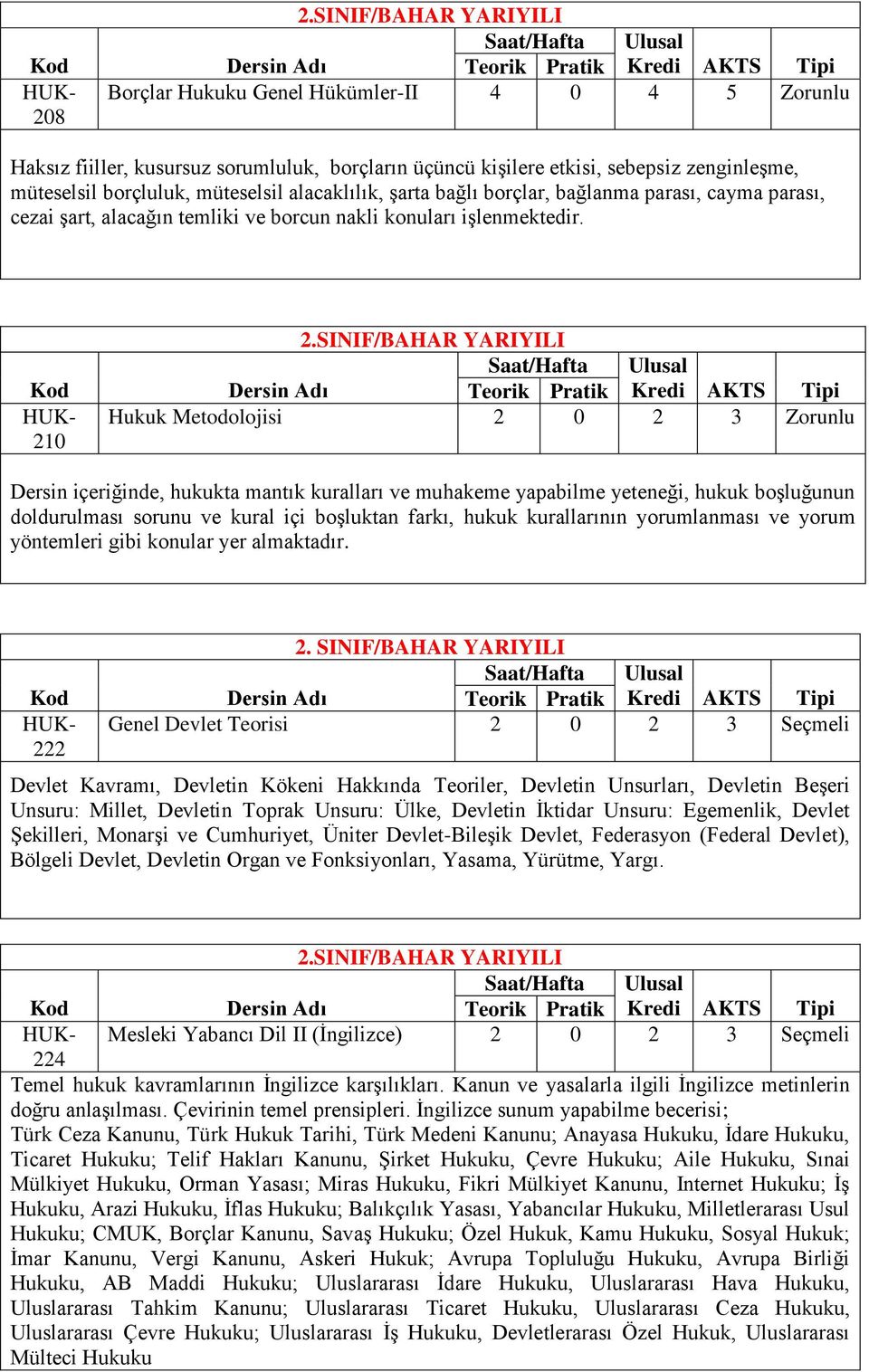 alacaklılık, şarta bağlı borçlar, bağlanma parası, cayma parası, cezai şart, alacağın temliki ve borcun nakli konuları işlenmektedir. 210 2.