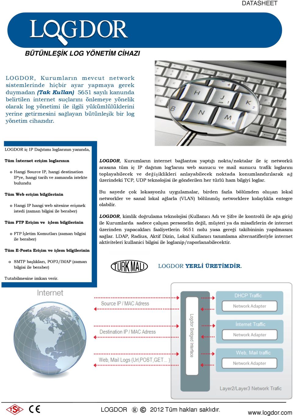 iç IP Dağıtımı lglarının yanında, Tüm İnternet erişim lglarının Hangi Surce IP, hangi destinatin IP ye, hangi tarih ve zamanda istekte bulundu Tüm Web erişim bilgilerinin Hangi IP hangi web sitesine