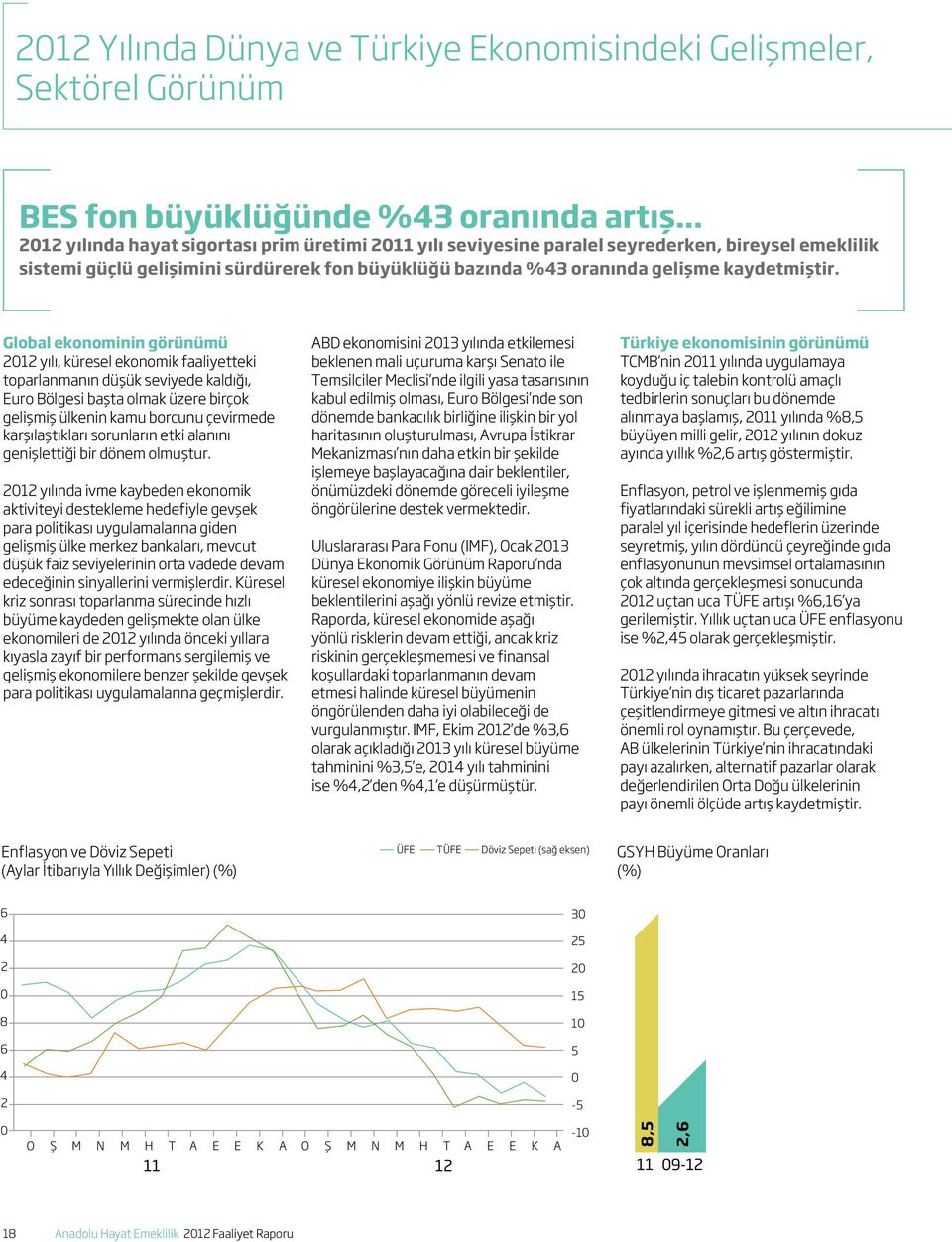 Global ekonominin görünümü 2012 yılı, küresel ekonomik faaliyetteki toparlanmanın düşük seviyede kaldığı, Euro Bölgesi başta olmak üzere birçok gelişmiş ülkenin kamu borcunu çevirmede karşılaştıkları