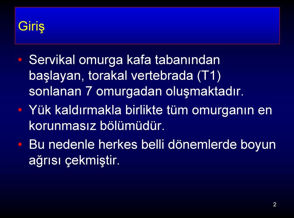 Yük kaldırmakla birlikte tüm omurganın en korunmasız