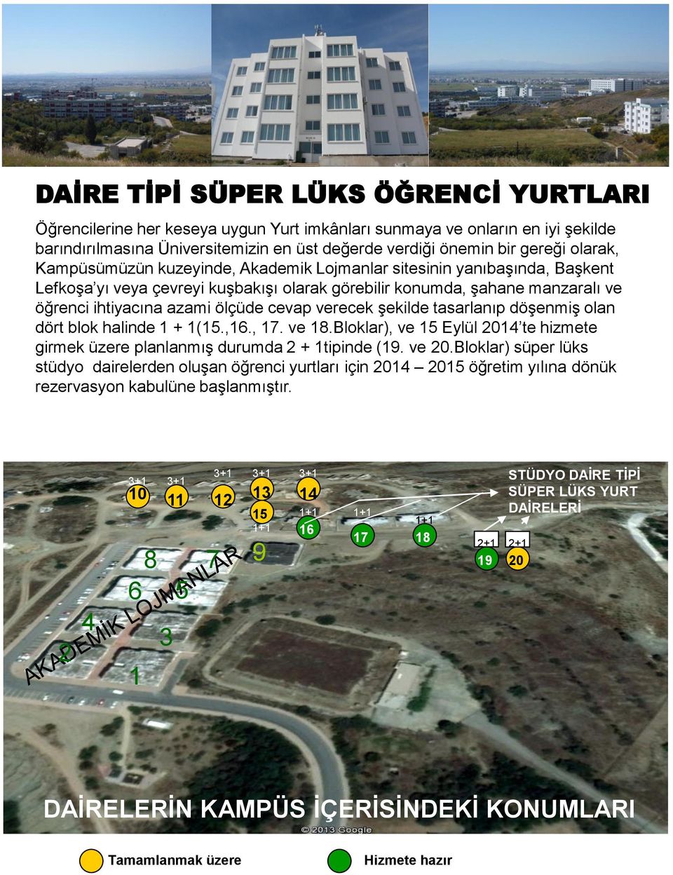 verecek şekilde tasarlanıp döşenmiş olan dört blok halinde 1 + 1(15.,16., 17. ve 18.Bloklar), ve 15 Eylül 2014 te hizmete girmek üzere planlanmış durumda 2 + 1tipinde (19. ve 20.