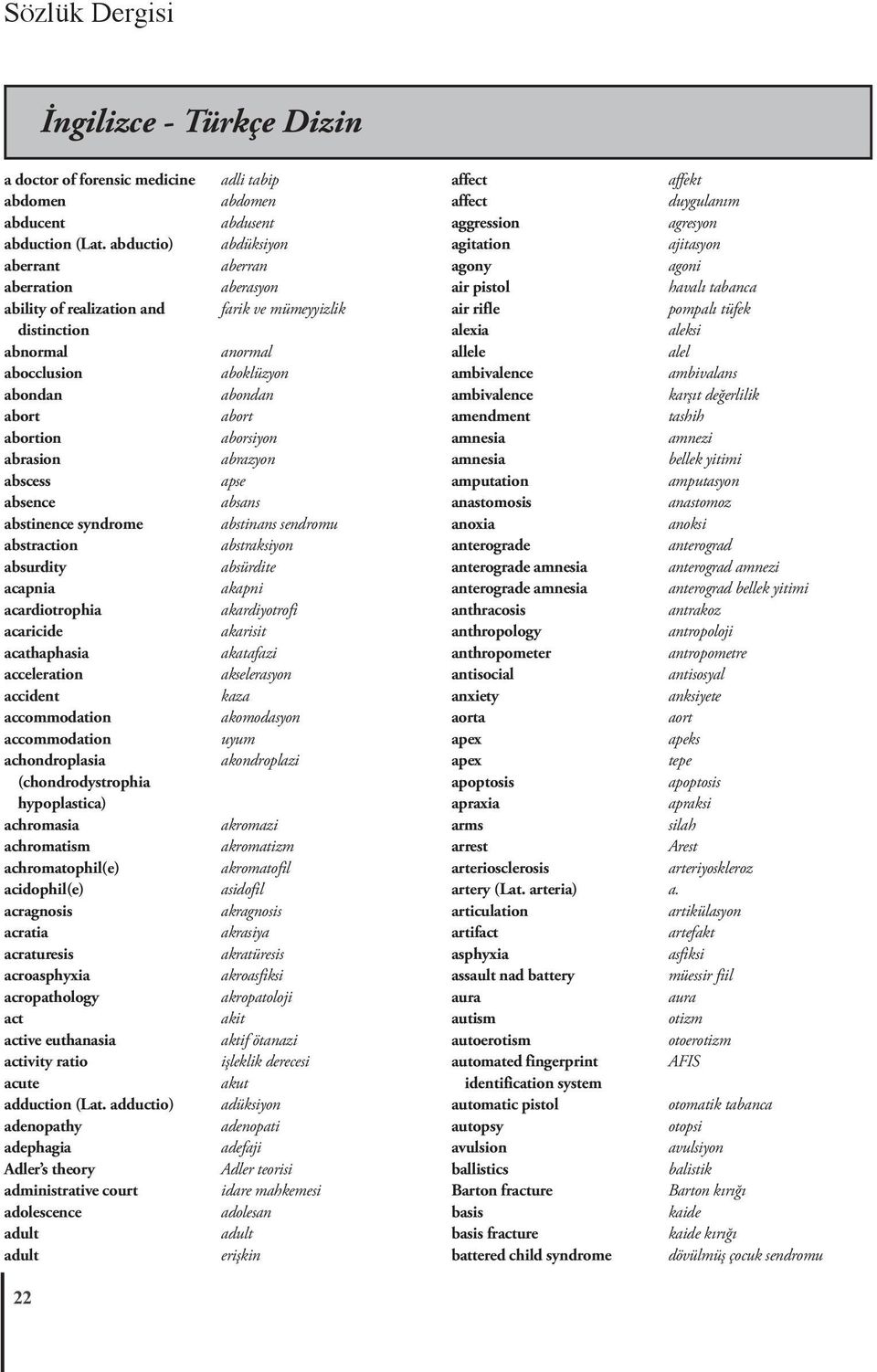 acardiotrophia acaricide acathaphasia acceleration accident accommodation accommodation achondroplasia (chondrodystrophia hypoplastica) achromasia achromatism achromatophil(e) acidophil(e) acragnosis