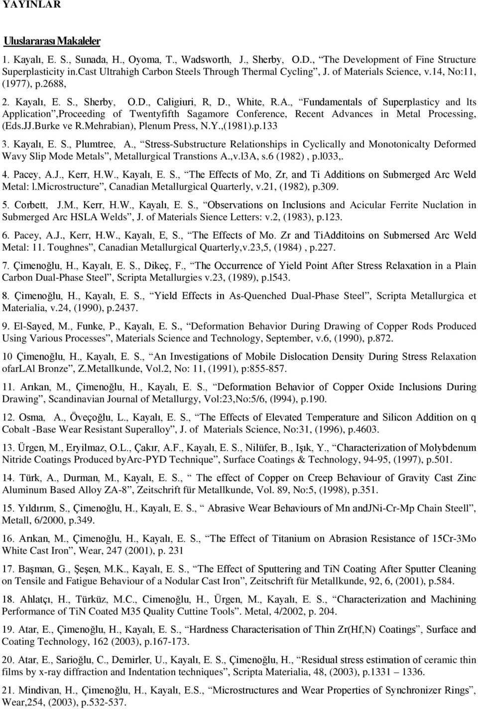 , Fundamentals of Superplasticy and lts Application,Proceeding of Twentyfifth Sagamore Conference, Recent Advances in Metal Processing, (Eds.JJ.Burke ve R.Mehrabian), Plenum Press, N.Y.,(1981).p.133 3.
