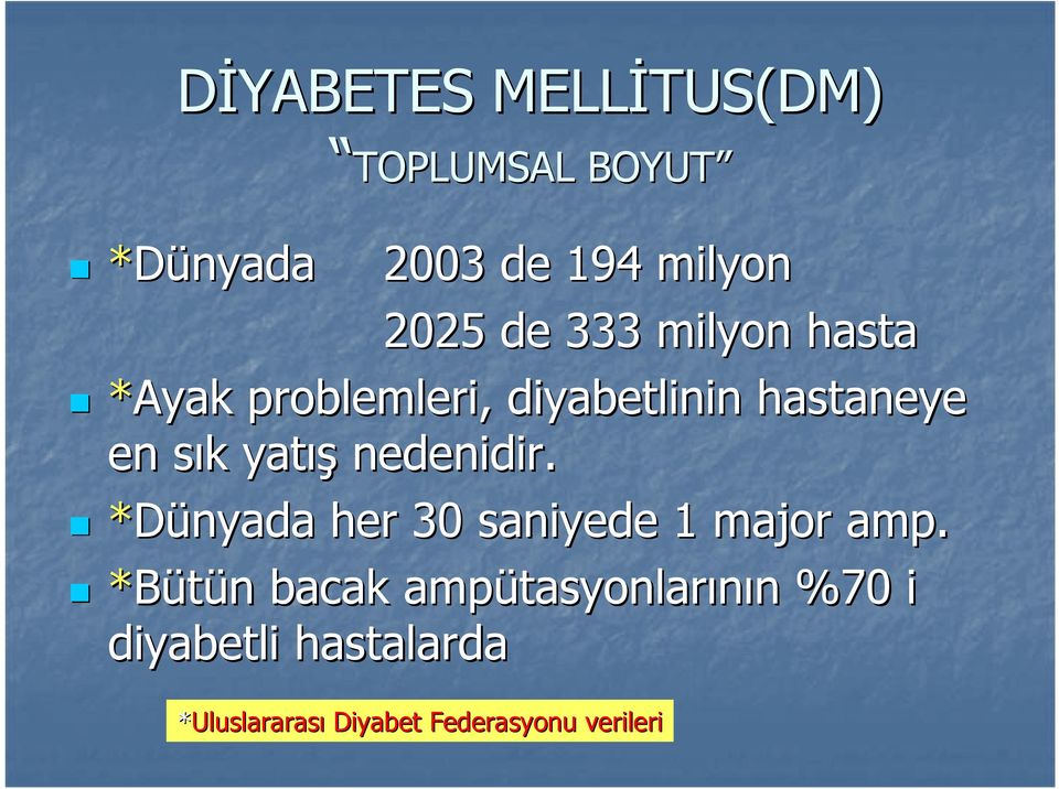 nedenidir. *Dünyada her 30 saniyede 1 major amp.